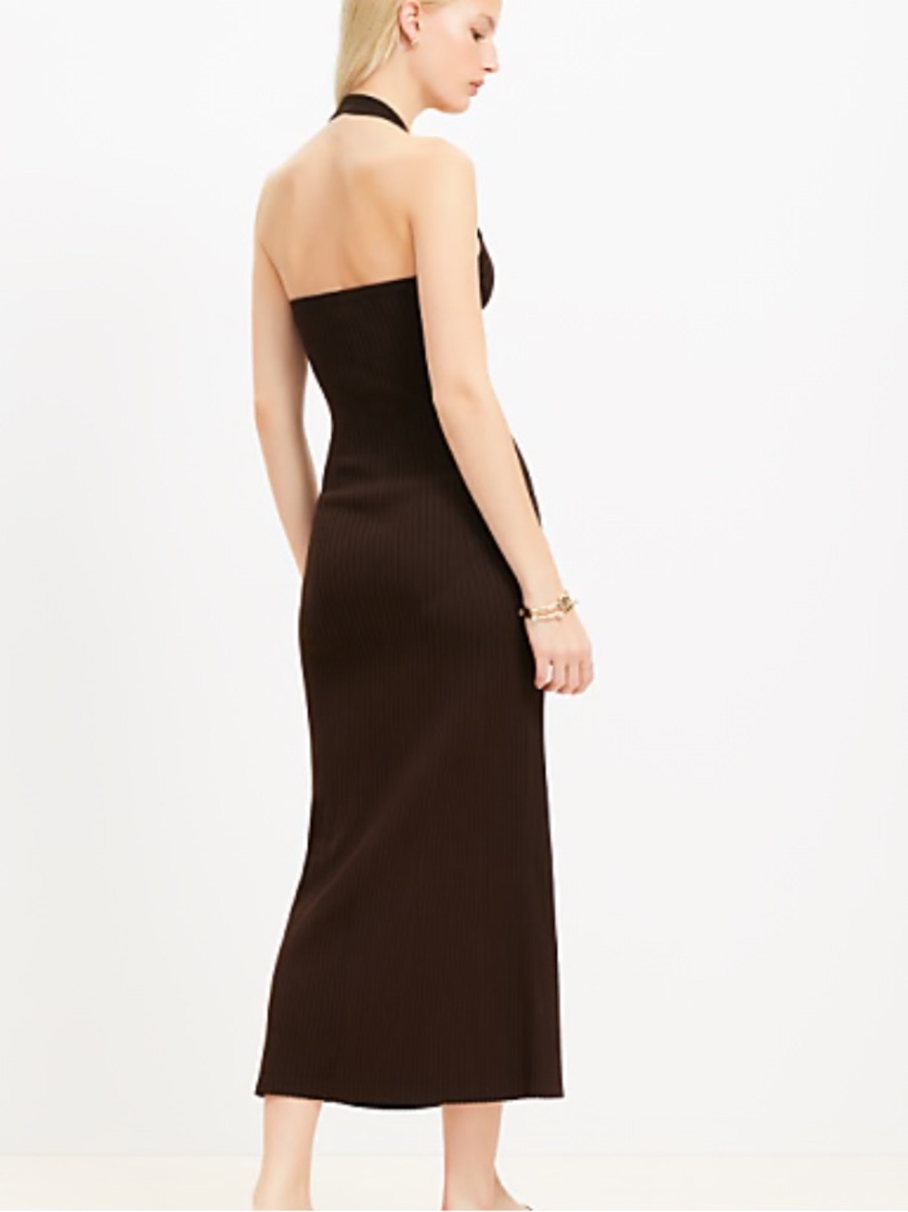 LOFT halter brown dress .. NWT SZ XXS - Picture 2 of 5